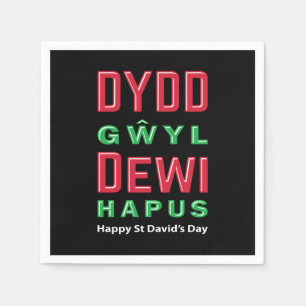 Dydd Garreyl Dewi Hapus Happy St Davids Day 5 Servet