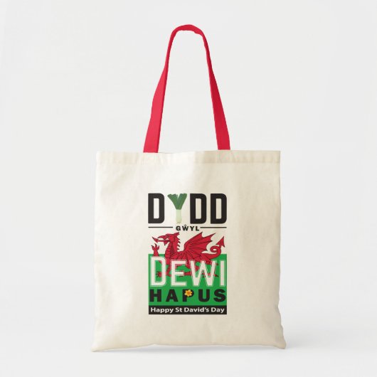 Dydd Garreyl Dewi Hapus Happy St Davids Day 6 Tote Bag (Voorkant)