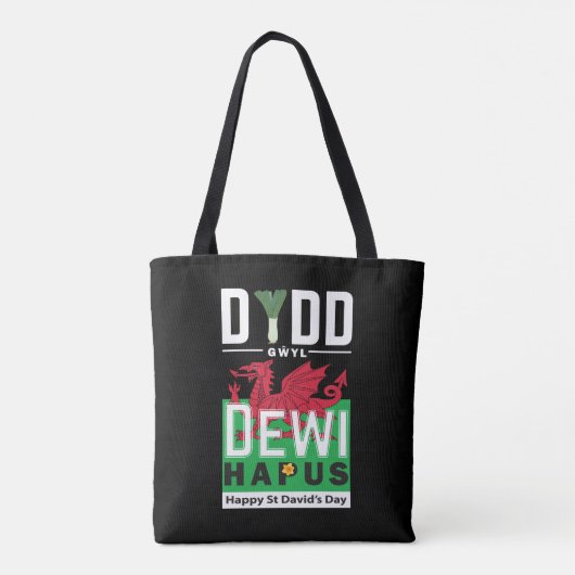Dydd Garreyl Dewi Hapus Happy St Davids Day 7 Draagtas (Achterkant)
