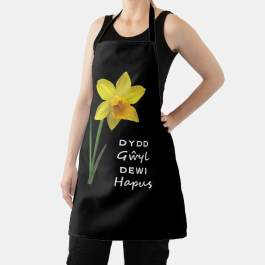 Dydd Garreyl Dewi Hapus Happy St David's Day Schort (Insitu)