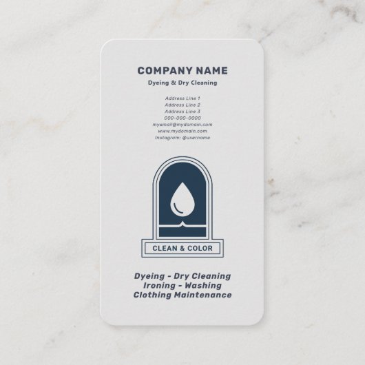 Dyeing & Dry Cleaning Vertical Visitekaartje (Achterkant)