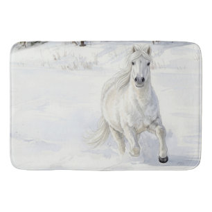 Dyfra het IJslandse paard dat in de sneeuw galoppe Badmat