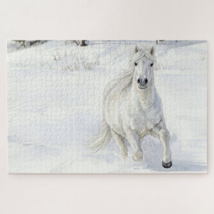 Dyfra het IJslandse paard dat in de sneeuw galoppe Legpuzzel