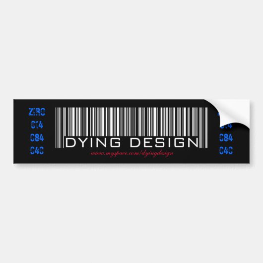 Dying Design Sticker met cijfers (Voorkant)