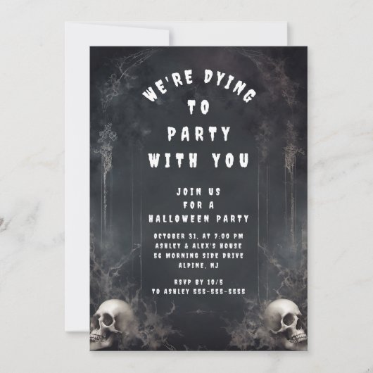 Dying to Party Halloween Invitation (Devant)