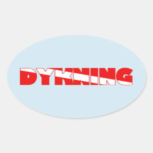 Dykning (Deens) Ovale Sticker