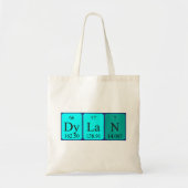 Dylan periodieke tabelnaam canvas tas (Voorkant)