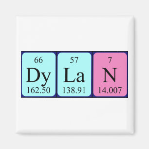 Dylan periodieke tabelnaam magneet
