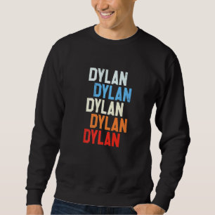 Dylan Retro Colors Simple Text Wordmark Gr Trui