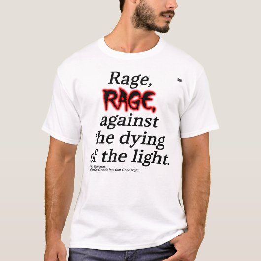 Dylan Thomas "Rage" Mannen Basic T-shirt (Voorkant)