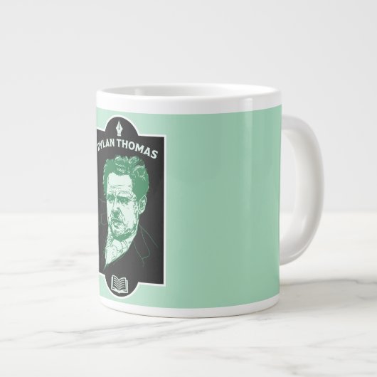 Dylan Thomas Welsh Poet Extra Grote Beker (Voorkant rechts)