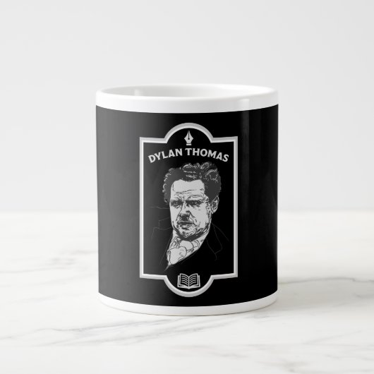 Dylan Thomas Welsh Poet Extra Grote Beker (Voorkant)