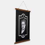 Dylan Thomas Welsh Poet Hangend Wandkleed (Gebogen)