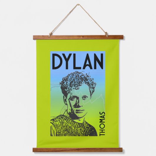 Dylan Thomas Welsh Poet Hangend Wandkleed (Voorkant)