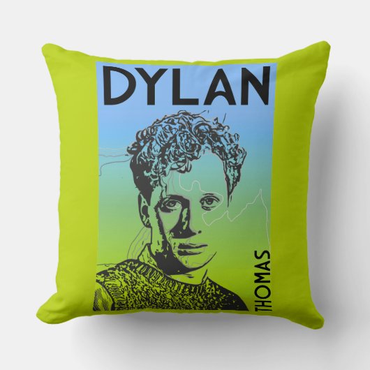 Dylan Thomas Welsh Poet Kussen (Voorkant)