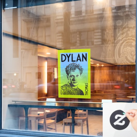 Dylan Thomas Welsh Poet Raamsticker (Cafe Raam)