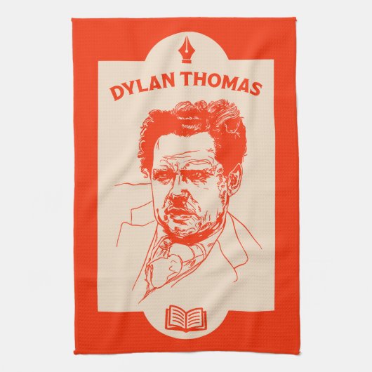 Dylan Thomas Welsh Poet Theedoek (Verticaal)