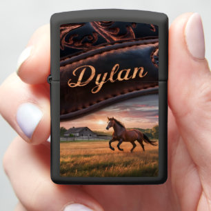 Dylan's Horse Running at Sunset