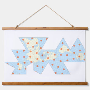 Dymaxion projectie met Tissot's indicator Hangend Wandkleed