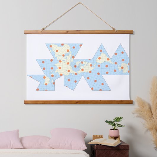 Dymaxion projectie met Tissot's indicator Hangend Wandkleed (Slaapkamer)