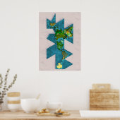 Dymaxion Wereldkaart Poster (Keuken)