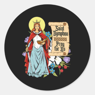 Dymphna Zuiverheid Lily Patron Saint Mental Health Ronde Sticker