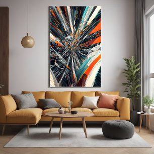 Dynamic Abstract Burst – Geometrische explosiekuns Poster