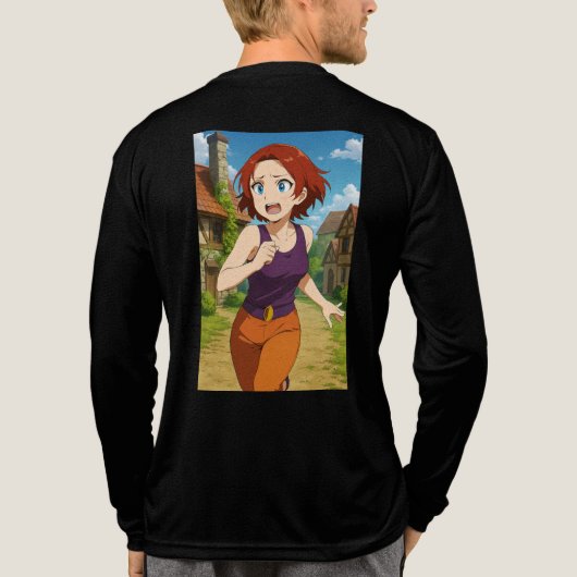 Dynamic Anime Action & Adventure Tri-Blend Shirt (Achterkant volledig)