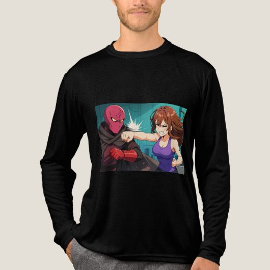 Dynamic Anime Action & Adventure Tri-Blend Shirt (Voorkant volledig)