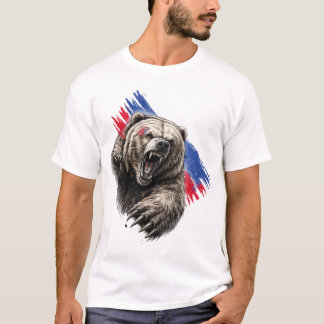 Dynamic Bear Paint Splash – Artistic Wildlife Desi T-shirt