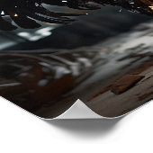 Dynamic Black Game Rooster Poster - Boeiend SH (Hoek)