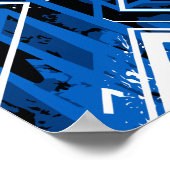 Dynamic Blue Geometry with White Paint Splashes Poster (Hoek)