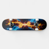 Dynamic Blue Orange Energy Clash Flame Skateboard (Horizontaal)