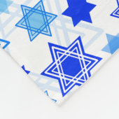 Dynamic Blue Stars van David Pattern Hanukkah Fleece Deken (Hoek)