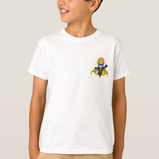 Dynamic Cartoon Superhero Boy Flying T-shirt (Voorkant)