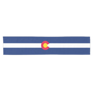 Dynamic Colorado State Flag Graphic op een Korte Tafelloper