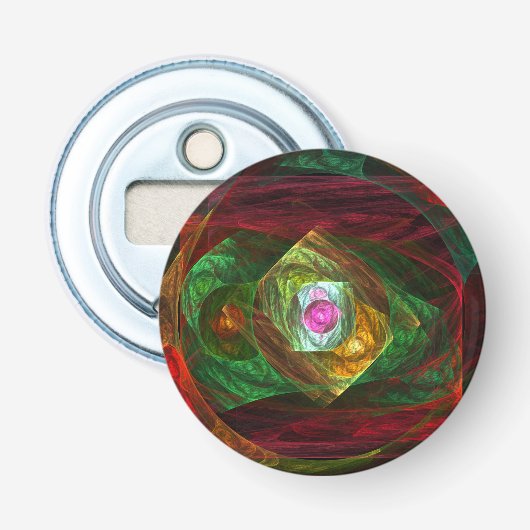 Dynamic Connections Abstracte Art Button Flesopener (Voorkant)