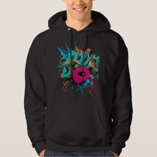 Dynamic DJ Splash Art - Typografie van muziekprodu Hoodie