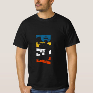 Dynamic Dunk: een levendig basketbalsilhouet T-shirt
