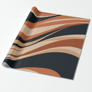 Dynamic Earth Tones Abstracte golven Cadeaupapier