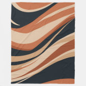 Dynamic Earth Tones Abstracte golven Fleece Deken (Voorkant)