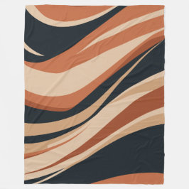 Dynamic Earth Tones Abstracte golven Fleece Deken