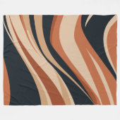 Dynamic Earth Tones Abstracte golven Fleece Deken (Voorkant (Horizontaal))