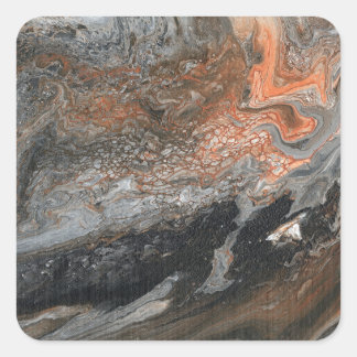 Dynamic Earth Tones and Swirls Vierkante Sticker