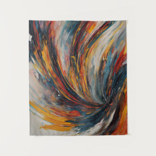 Dynamic Flame Abstract Expressionisme Kunst Wandkleed