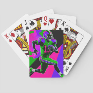 Dynamic Football Player in actie Pokerkaarten