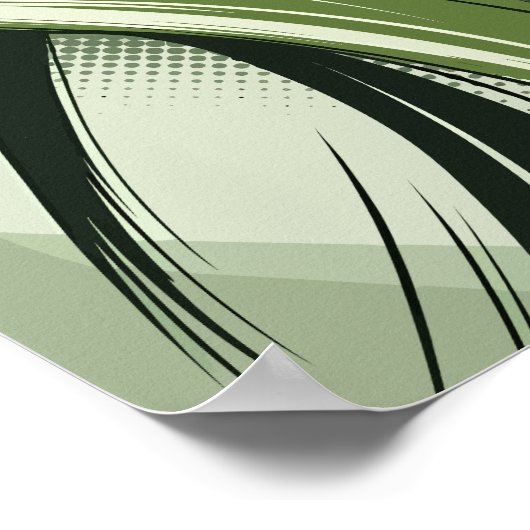 Dynamic Green Abstract Wave Design Poster (Hoek)