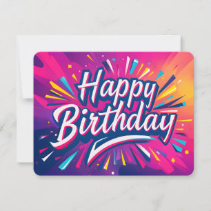 Dynamic Happy Birthday Kaart Kleurrijk Abstract