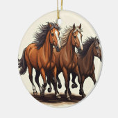 Dynamic Horse Racing Ceramic Ornament (Links)