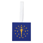 Dynamic Indiana State Flag Graphic op een Kubus Ornament (Voorkant)